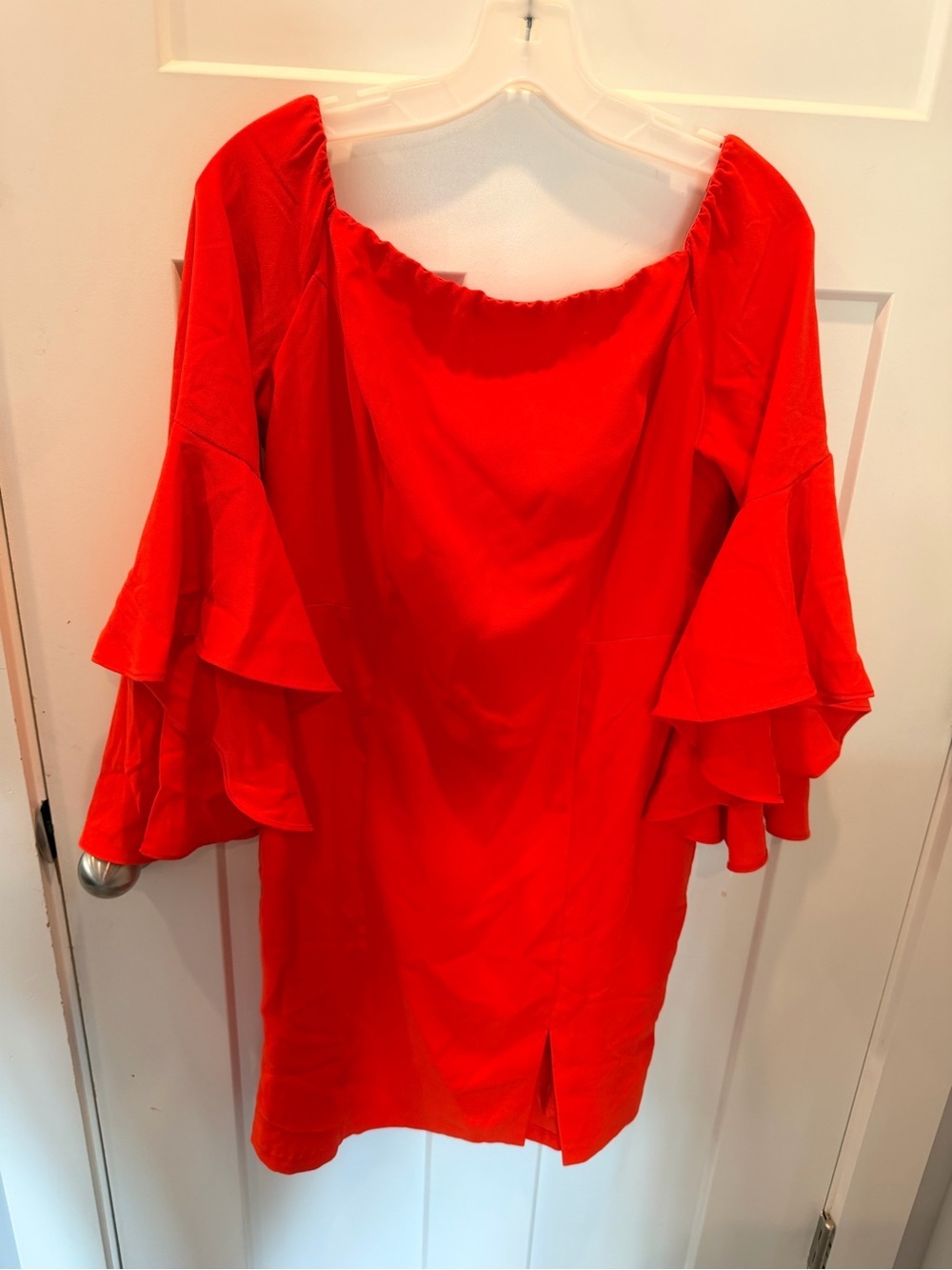 VENUS Red Off Shoulder Bell Sleeve Cocktail Sheath Dress Size 12